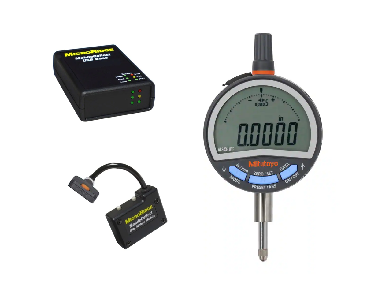 543-712B-MC Mitutoyo Digital Indicator to PC Mobile Collect Wireless Package .5″ Range, .0005″ Resolution