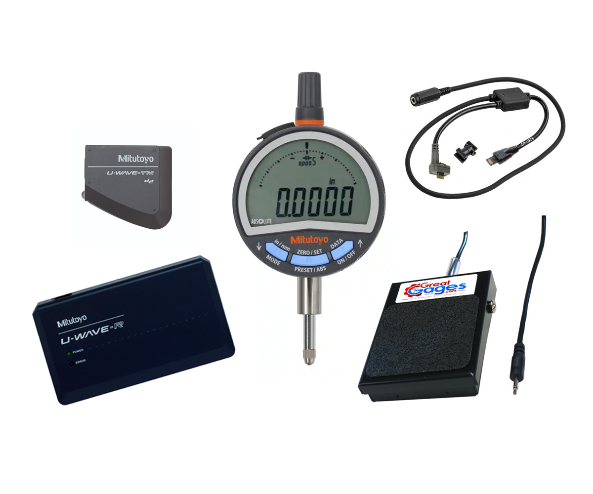 543-717B-UW Mitutoyo Digital Indicator to PC U-Wave Wireless Package Low Measuring Force, .5″ Range, .0005″ Resolution on Sale