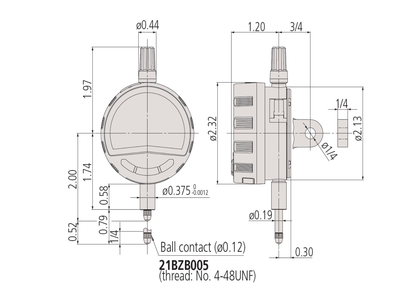 543-717B Mitutoyo Digimatic Indicator .5″ Range – .0005″ Res, LOW FORCE