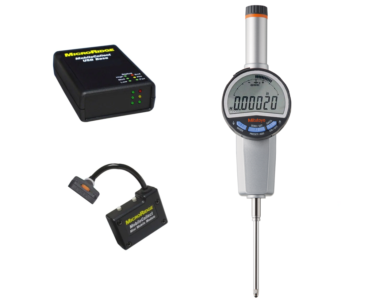 543-732B-MC Mitutoyo Digital Indicator to PC Mobile Collect Wireless Package 2″ Measuring Range, .00002″ Resolution Supply