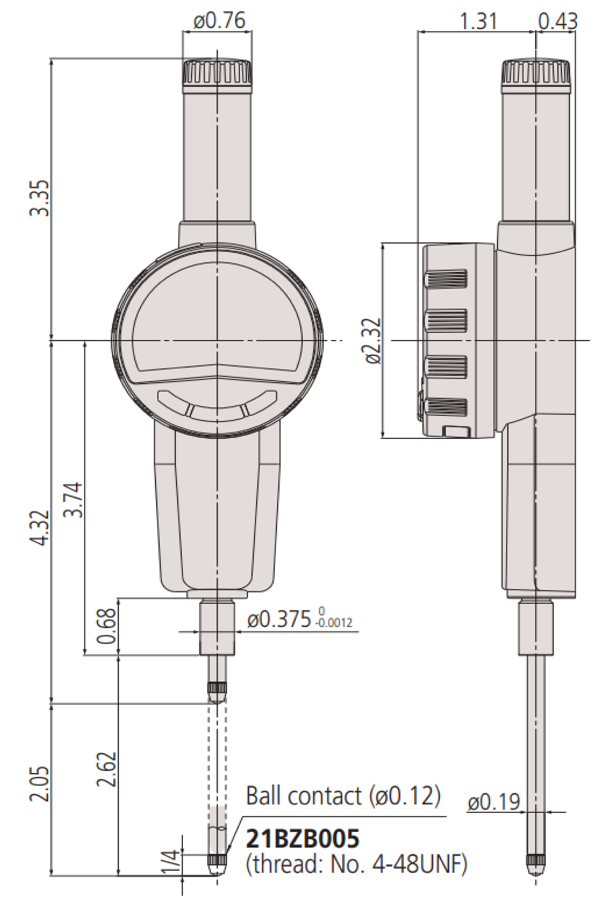 543-732B-MC Mitutoyo Digital Indicator to PC Mobile Collect Wireless Package 2″ Measuring Range, .00002″ Resolution Supply