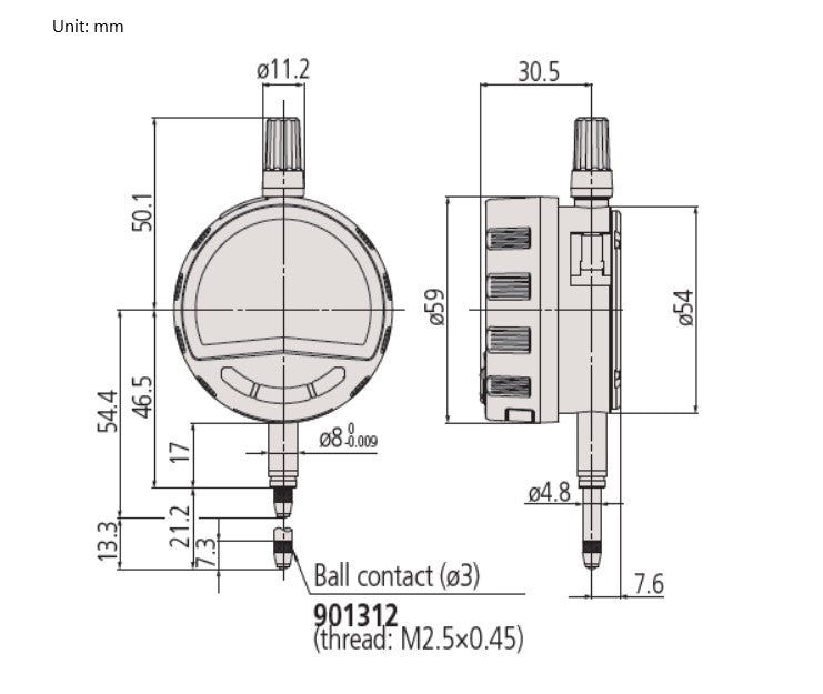 543-700B Mitutoyo Digimatic Indicator 12.7mm Range – .0005mm Res