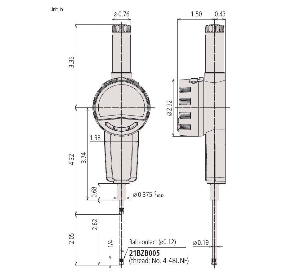 543-858A-CAL Mitutoyo Digital Indicator 2″ Range – .00005″ Res with CAL Cert Online Hot Sale