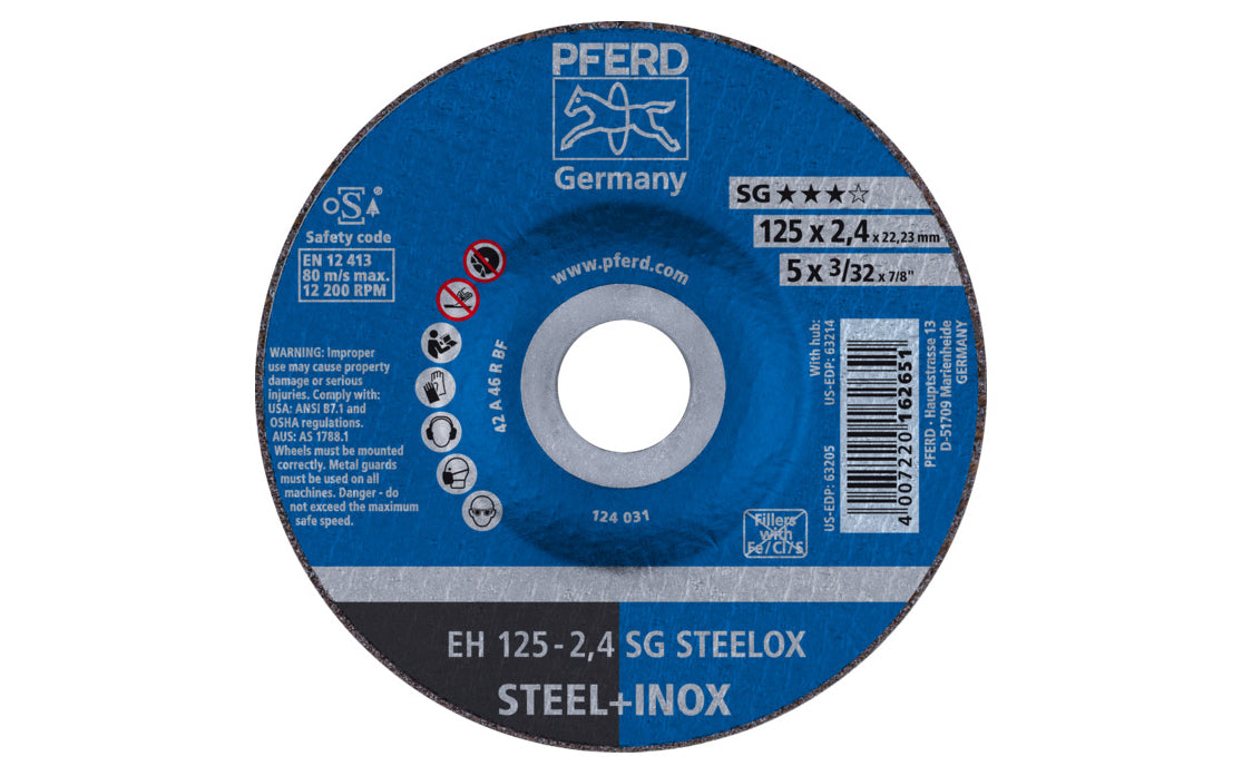Pferd 5″ Cut-Off Wheel – 3/32″ Thick ~ 7/8″ Arbor