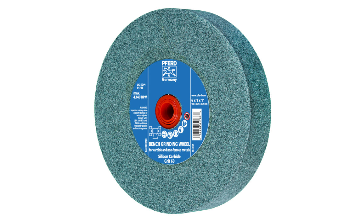 Pferd 6″ Silicone Carbide Bench Grinding Wheel ~ 1″ Thick – 60 Grit