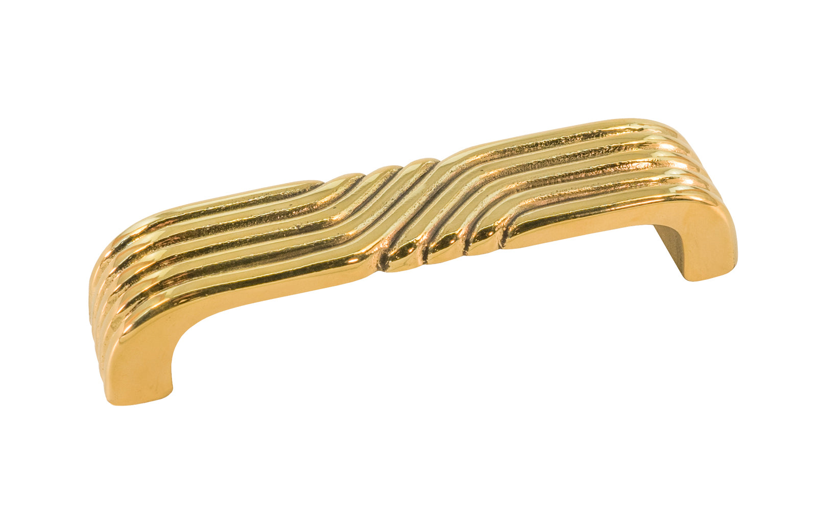 Solid Brass “Art Deco” Handle Pull ~ 3-1/2″ On Centers