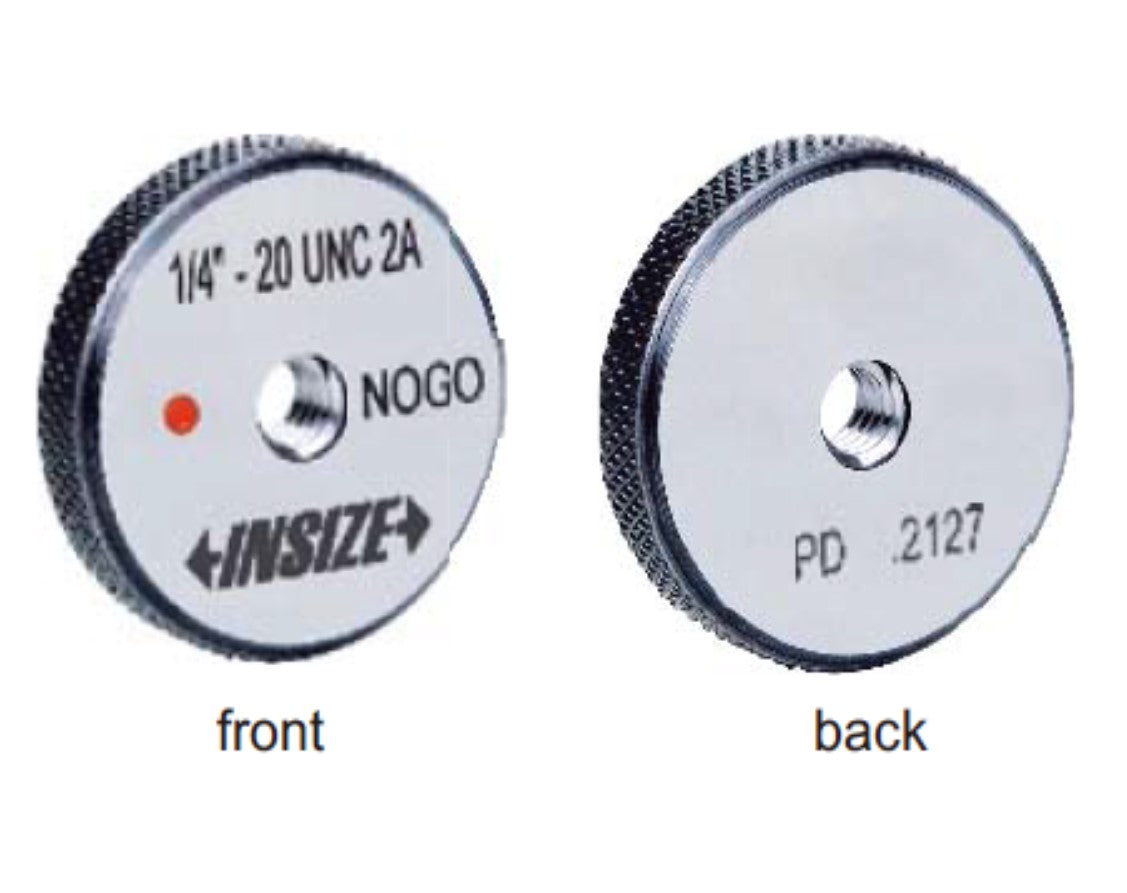 INSIZE Standard Thread Ring Gages, NO GO Only