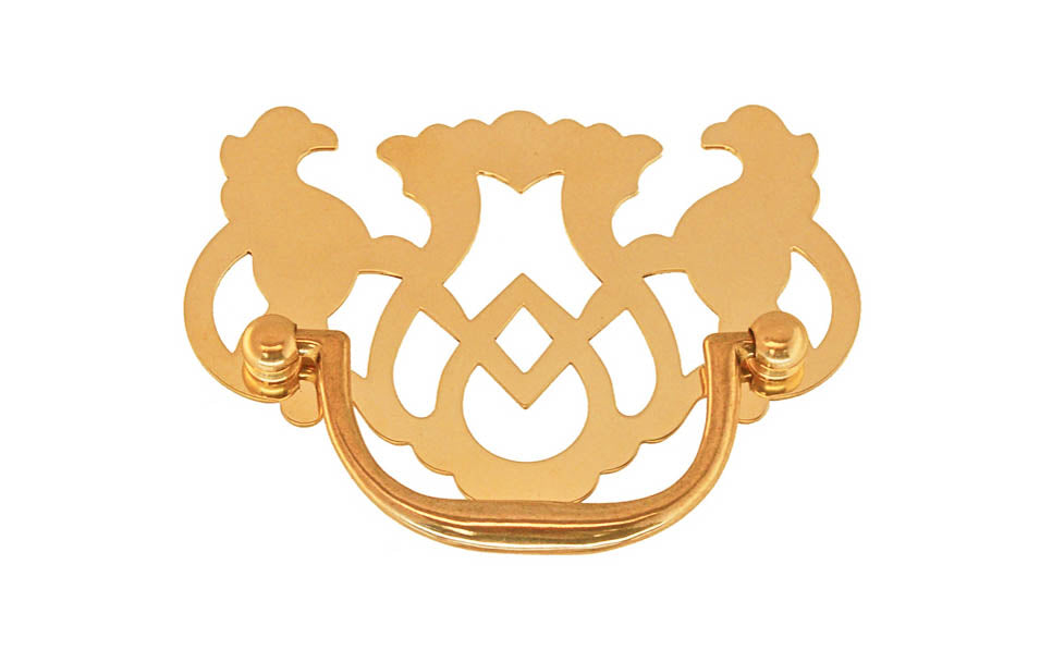 Solid Brass Chippendale Drop Pull ~ 3″ On Centers