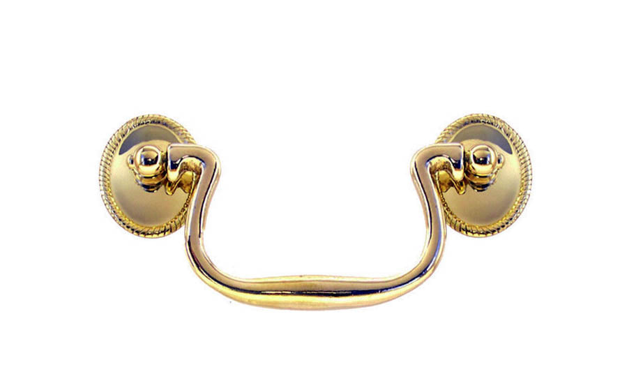 Solid Brass Colonial-Style Drop Pull ~ 3-1/2″ On Centers