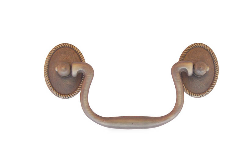 Solid Brass Colonial-Style Drop Pull ~ 3-1/2″ On Centers
