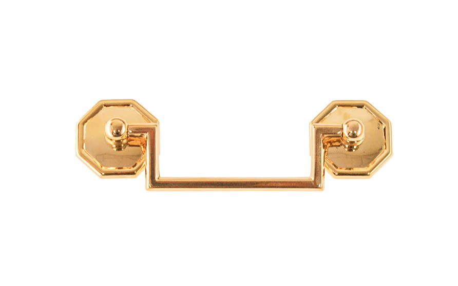 Solid Brass Drop Pull With Square Corners ~ 3-1/2″ On Centers Discount