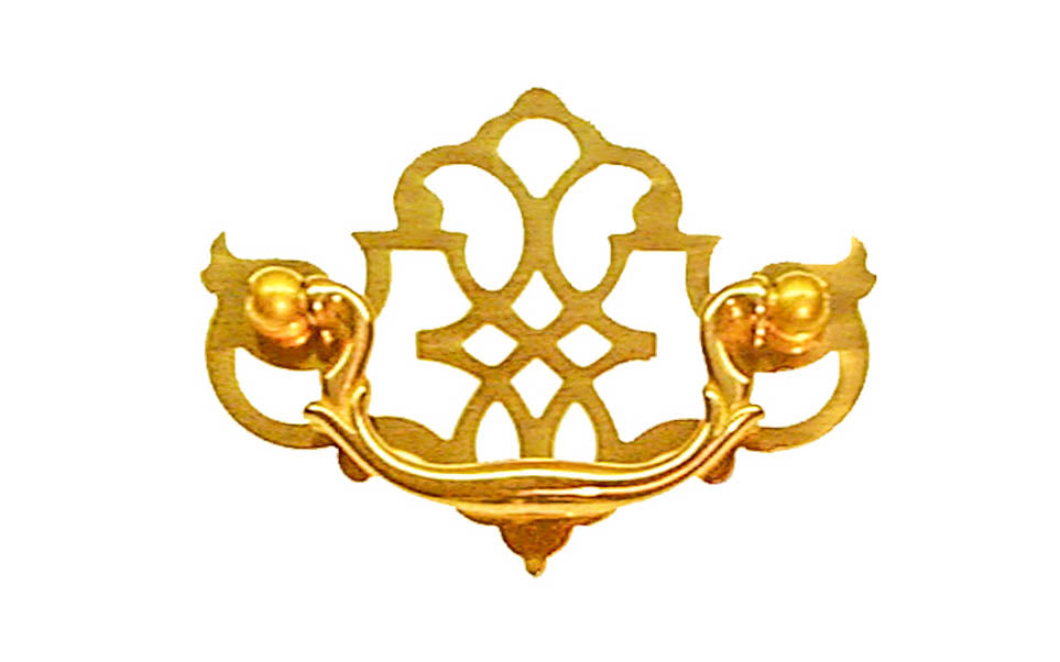Solid Brass Chippendale Drop Pull ~ 3″ On Centers