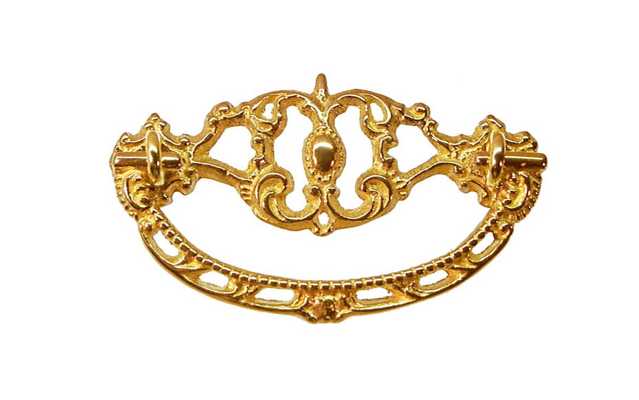 Solid Brass Victorian Drop Pull ~ 3″ On Centers