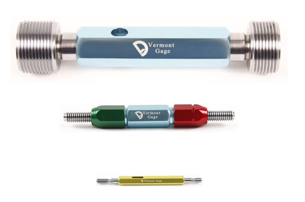 Vermont Left Hand Standard Thread Plug Gage Assembly, GO/NOGO, 5-40 UNC LH