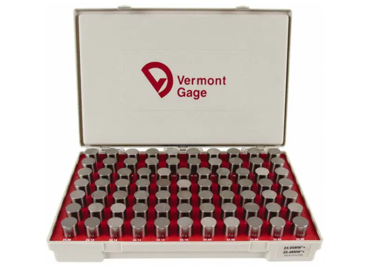 Vermont Steel Metric Gage Pin Set 24.00mm – 25.48mm