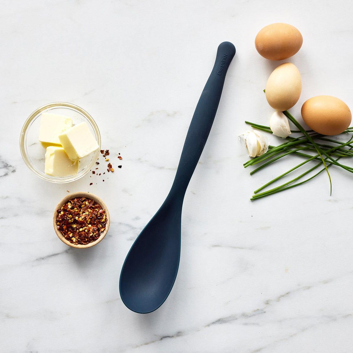 Premiere Silicone Solid Spoon | Oxford Blue