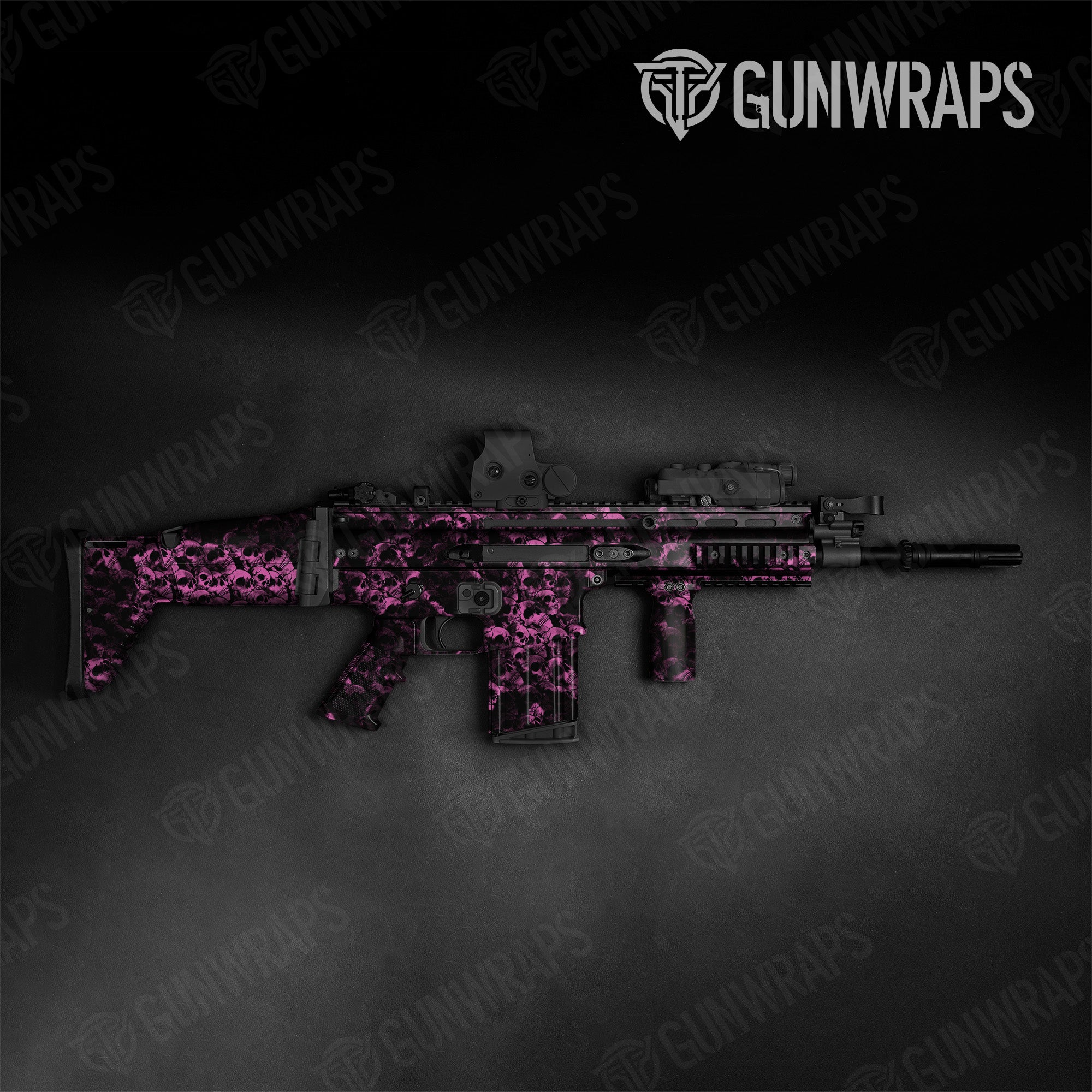 Tactical Skull Pink Gun Skin Vinyl Wrap