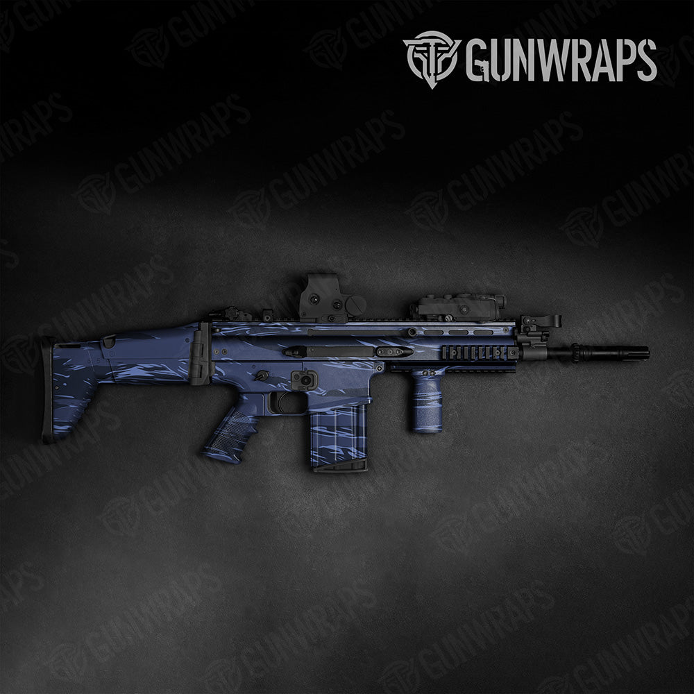 Tactical Shredded Blue Midnight Camo Gun Skin Vinyl Wrap Fashion