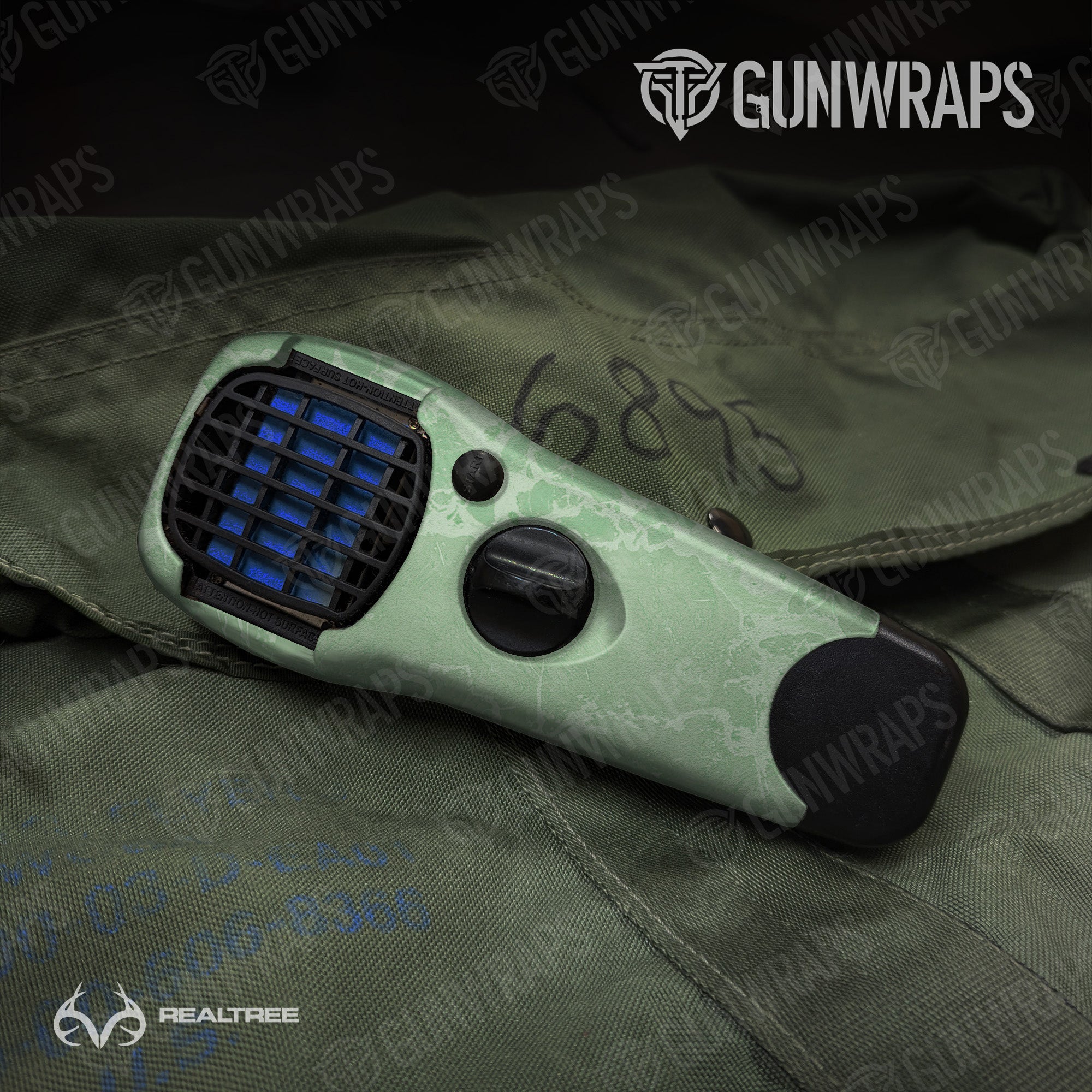 Thermacell Realtree WAV3 Lime Green Camo Gear Skin Vinyl Wrap