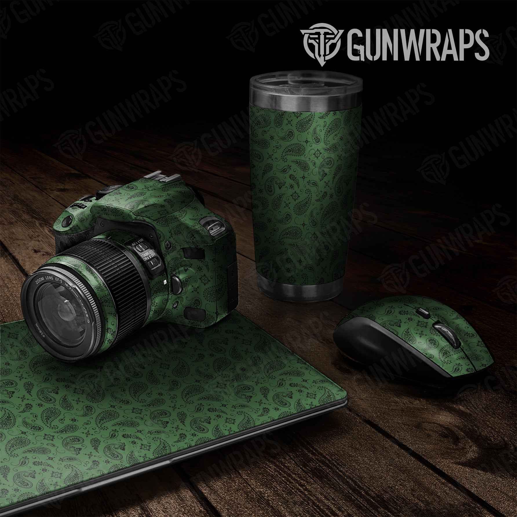Universal Sheet Bandana Green & Black Gear Skin Vinyl Wrap