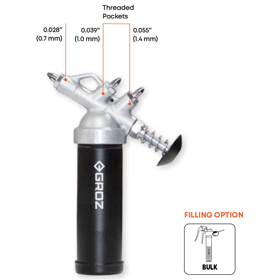 PROLUBE Mini Push Type Grease Gun with Steel Barrel, Push Type