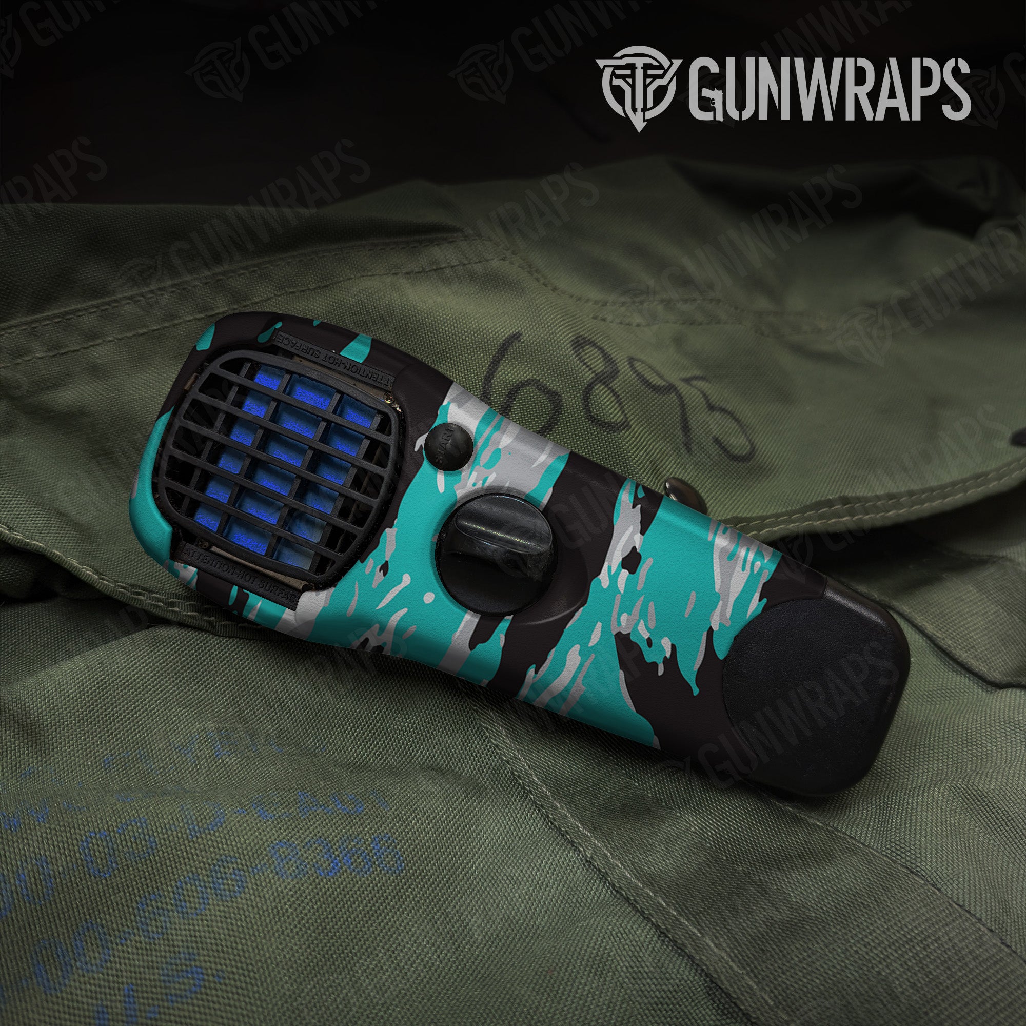 Thermacell Vietnam Tiger Stripe Tiffany Blue Tiger gear skin vinyl wrap