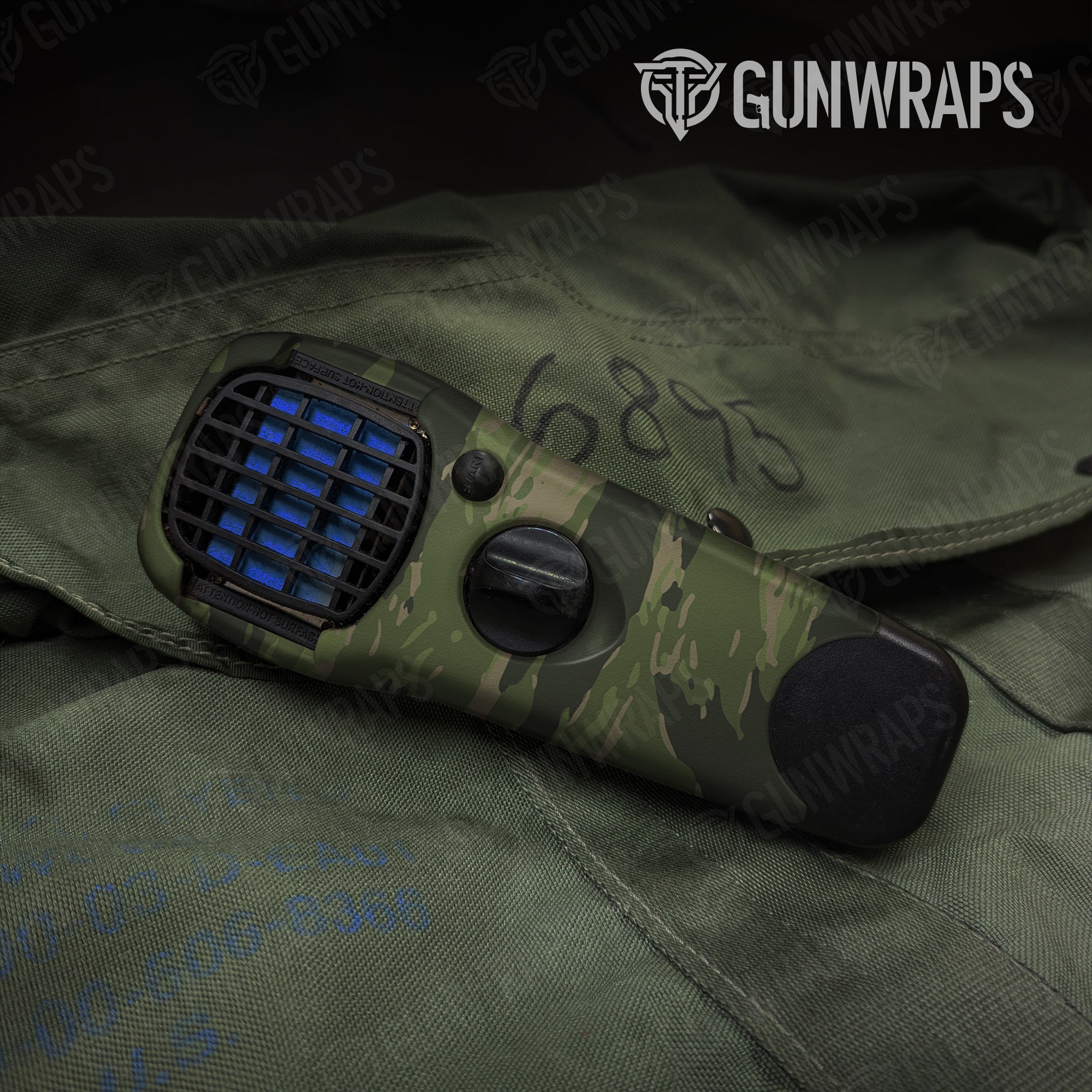 Thermacell Vietnam Tiger Stripe Army Green gear skin vinyl wrap