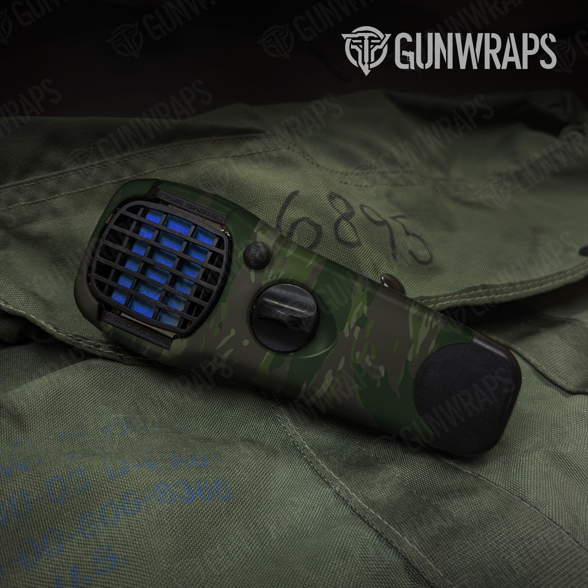 Thermacell Vietnam Tiger Stripe Army Dark Green gear skin vinyl wrap