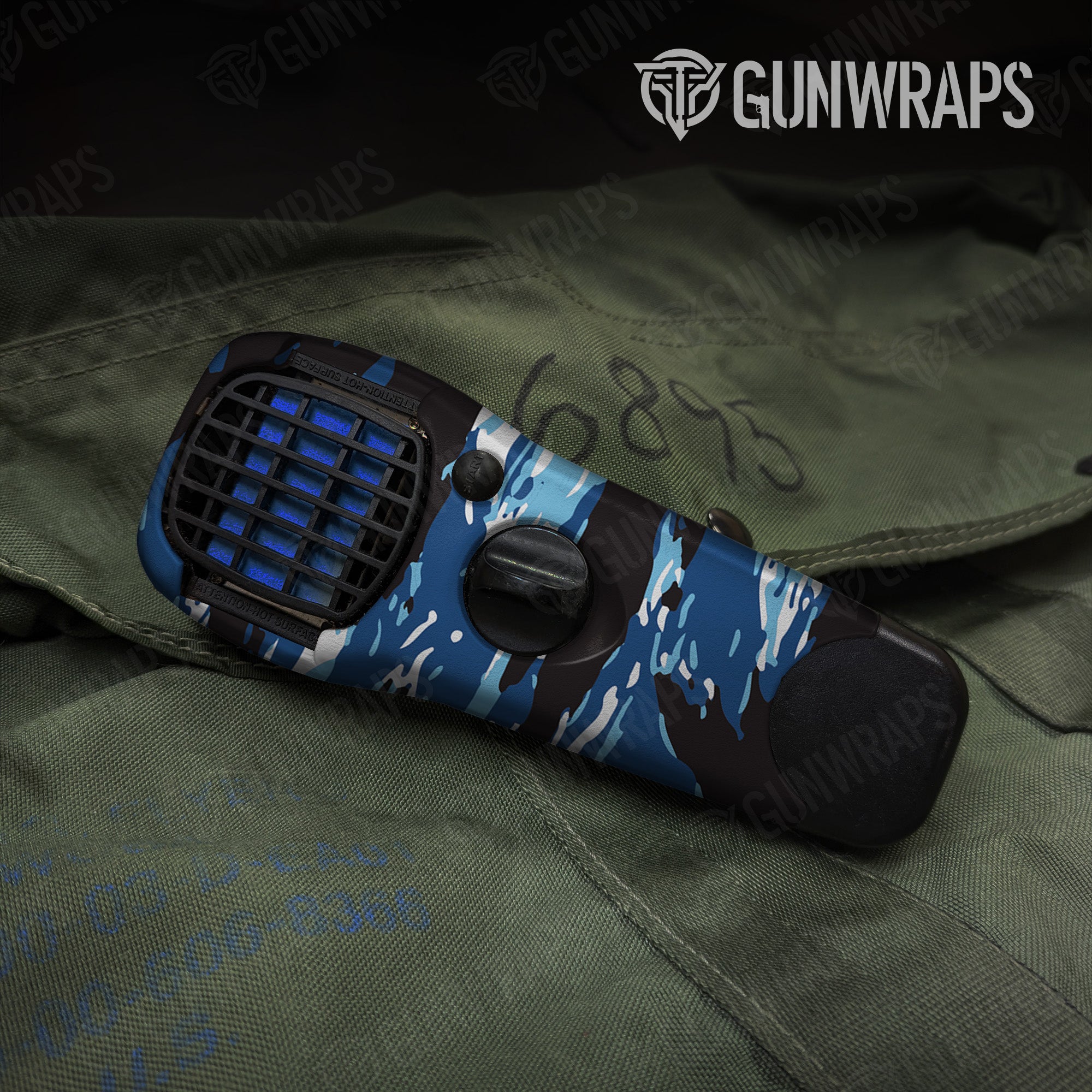 Thermacell Vietnam Tiger Stripe Baby Blue gear skin vinyl wrap Hot on Sale