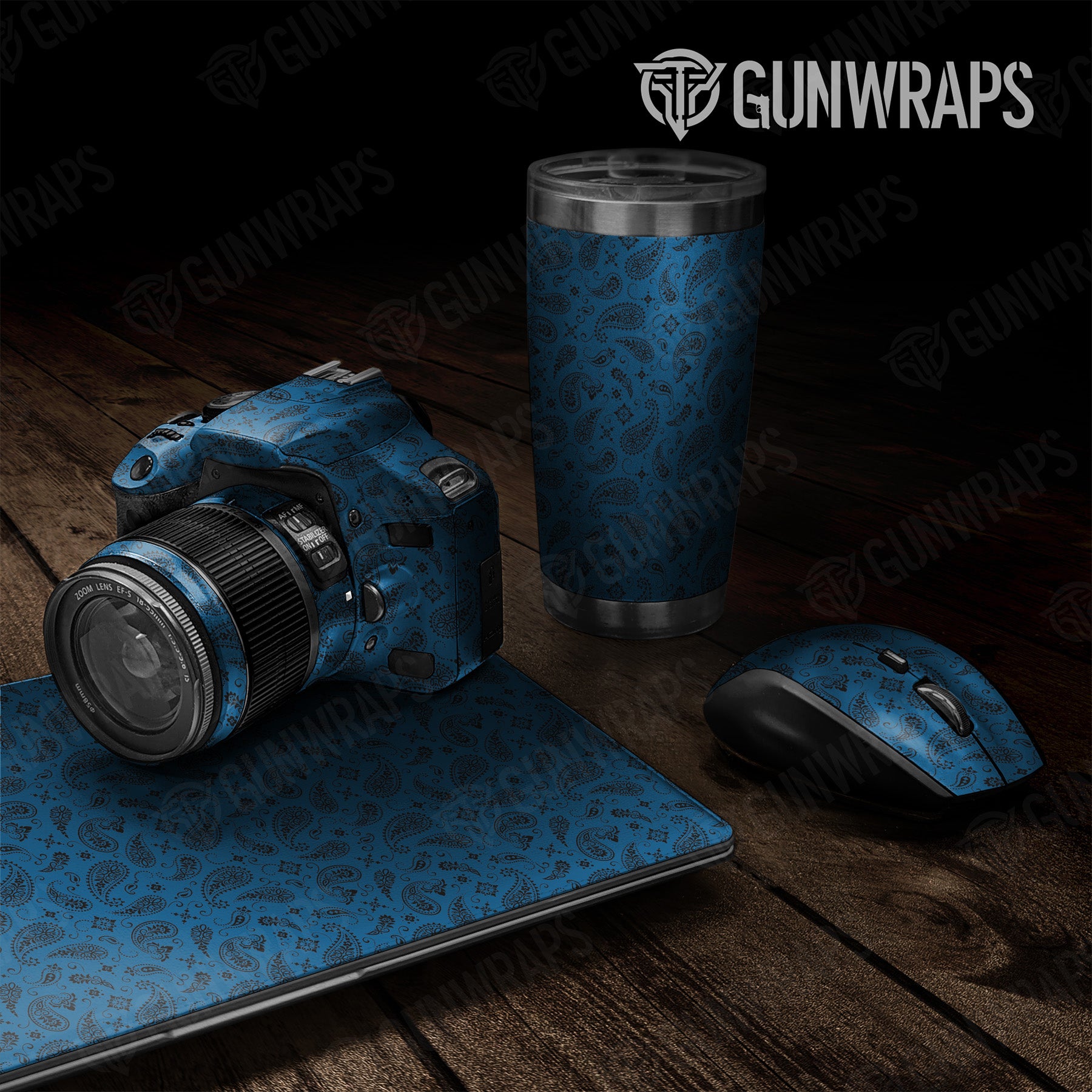 Universal Sheet Bandana Blue & Black Gear Skin Vinyl Wrap