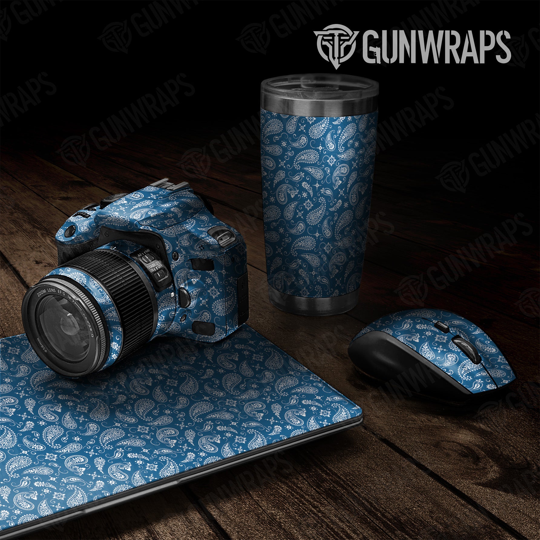 Universal Sheet Bandana Blue & White Gear Skin Vinyl Wrap