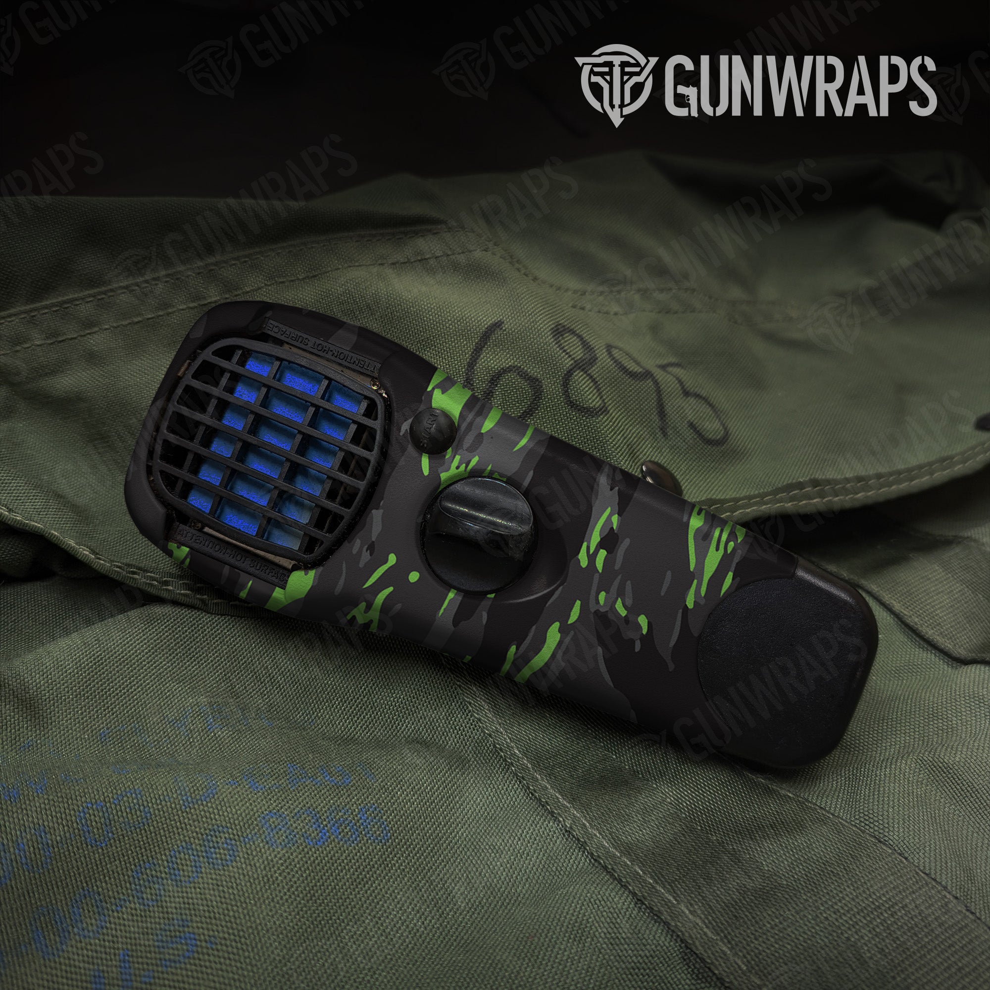 Thermacell Vietnam Tiger Stripe Metro Green gear skin vinyl wrap
