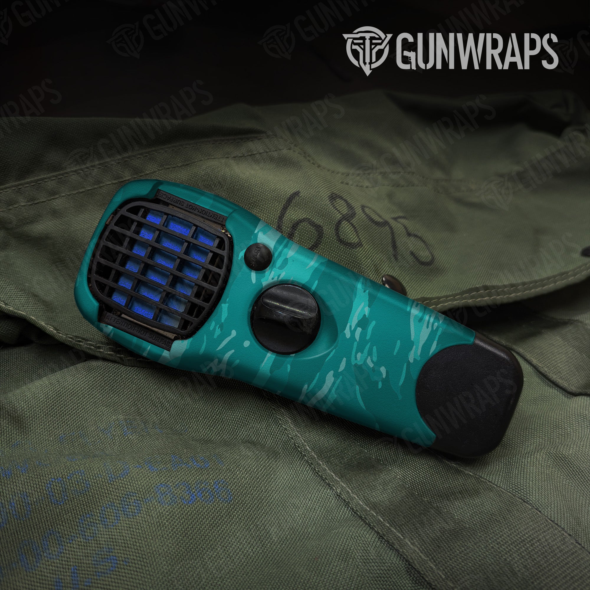 Thermacell Vietnam Tiger Stripe Elite Tiffany Blue gear skin vinyl wrap