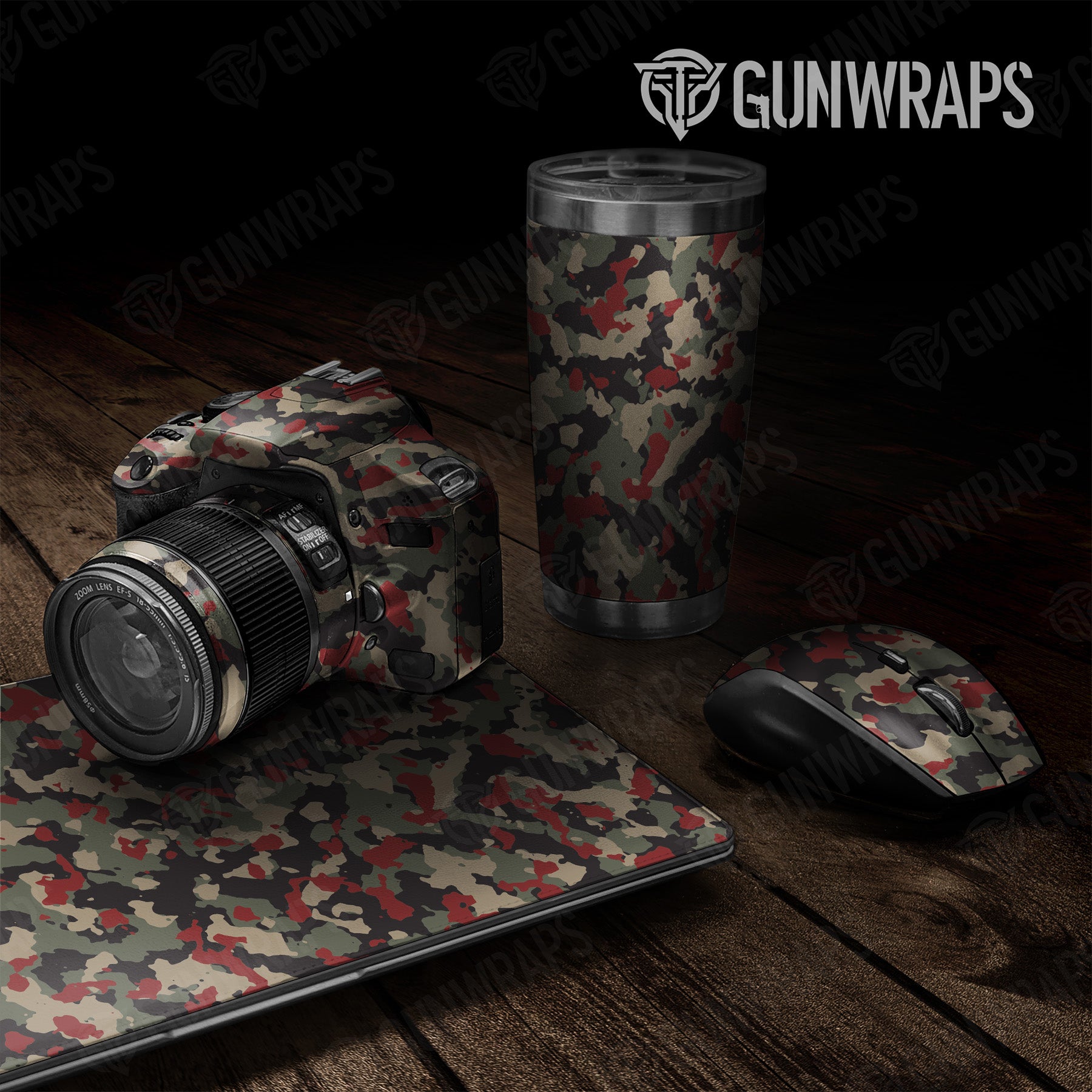 Universal Sheet Cumulus Militant Red Camo Gear Skin Vinyl Wrap