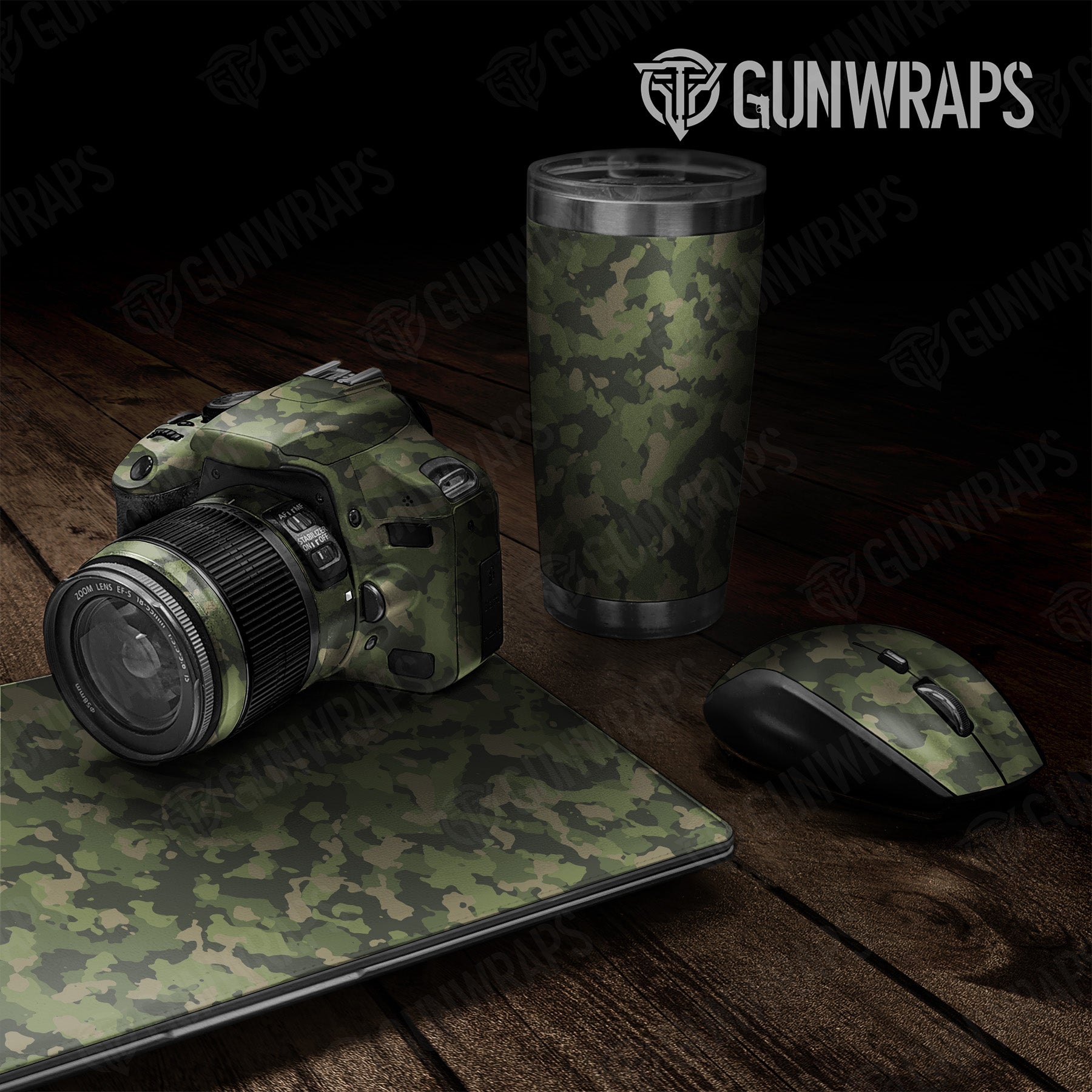 Universal Sheet Cumulus Army Green Camo Gear Skin Vinyl Wrap