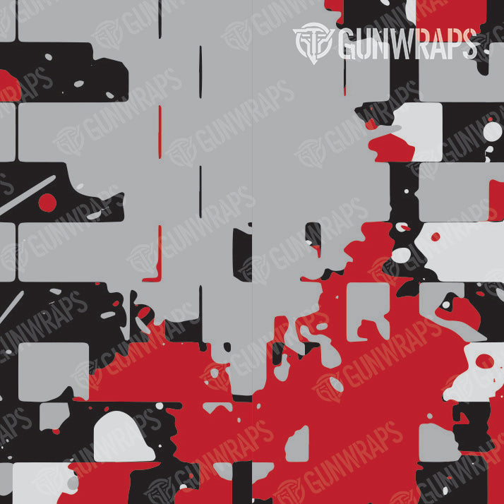 Universal Sheet Broken Plaid Red Camo Gear Skin Vinyl Wrap