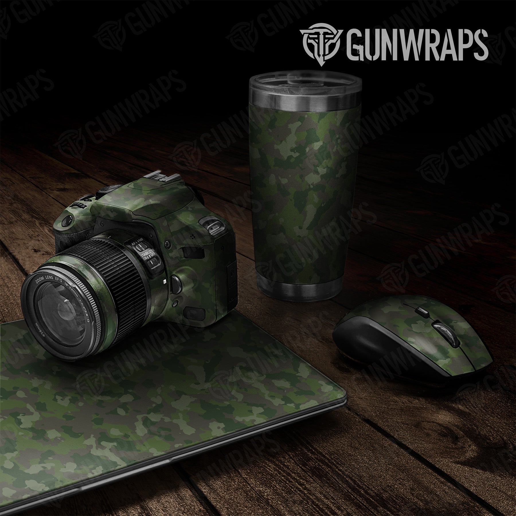Universal Sheet Cumulus Army Dark Green Camo Gear Skin Vinyl Wrap Supply