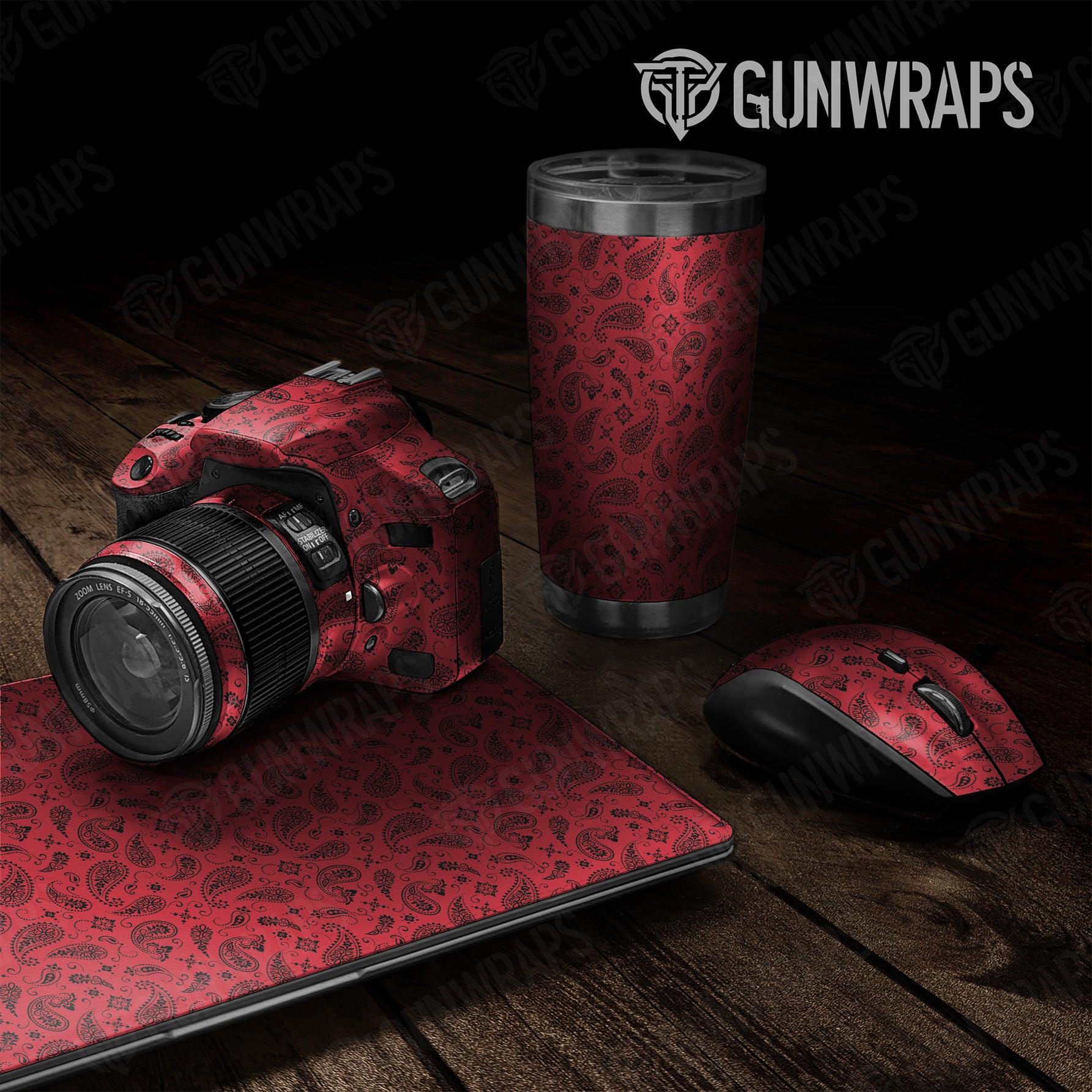 Universal Sheet Bandana Red & Black Gear Skin Vinyl Wrap Discount