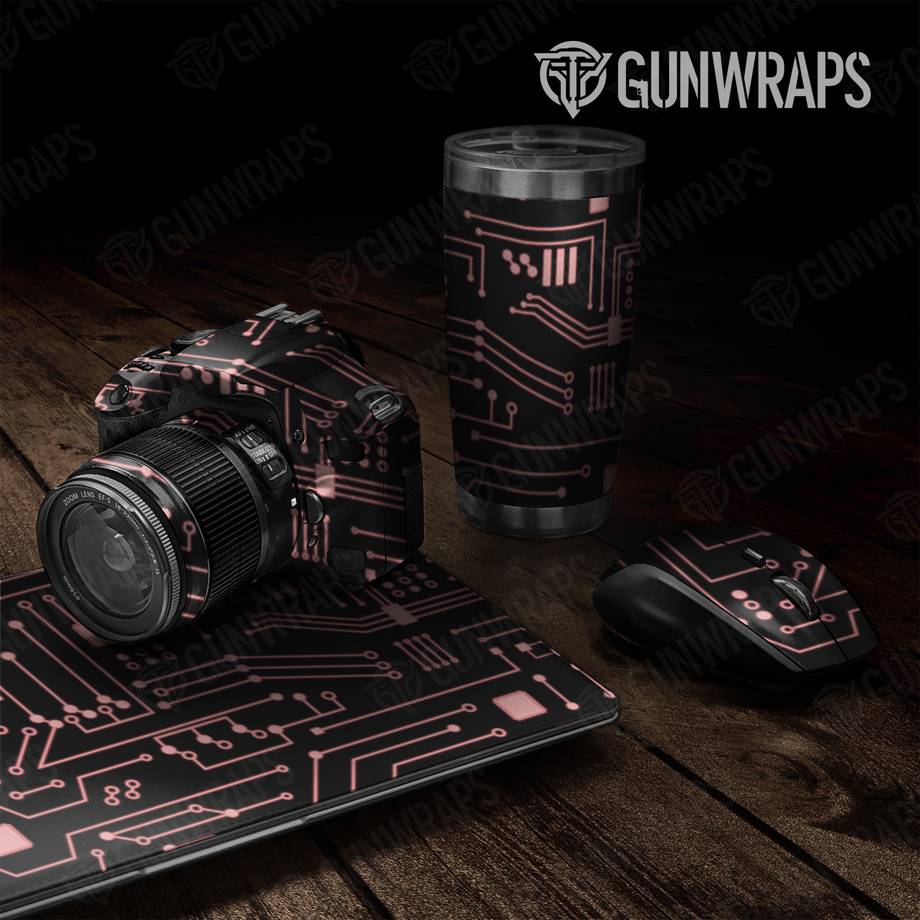 Universal Sheet Circuit Board Pink Gear Skin Vinyl Wrap