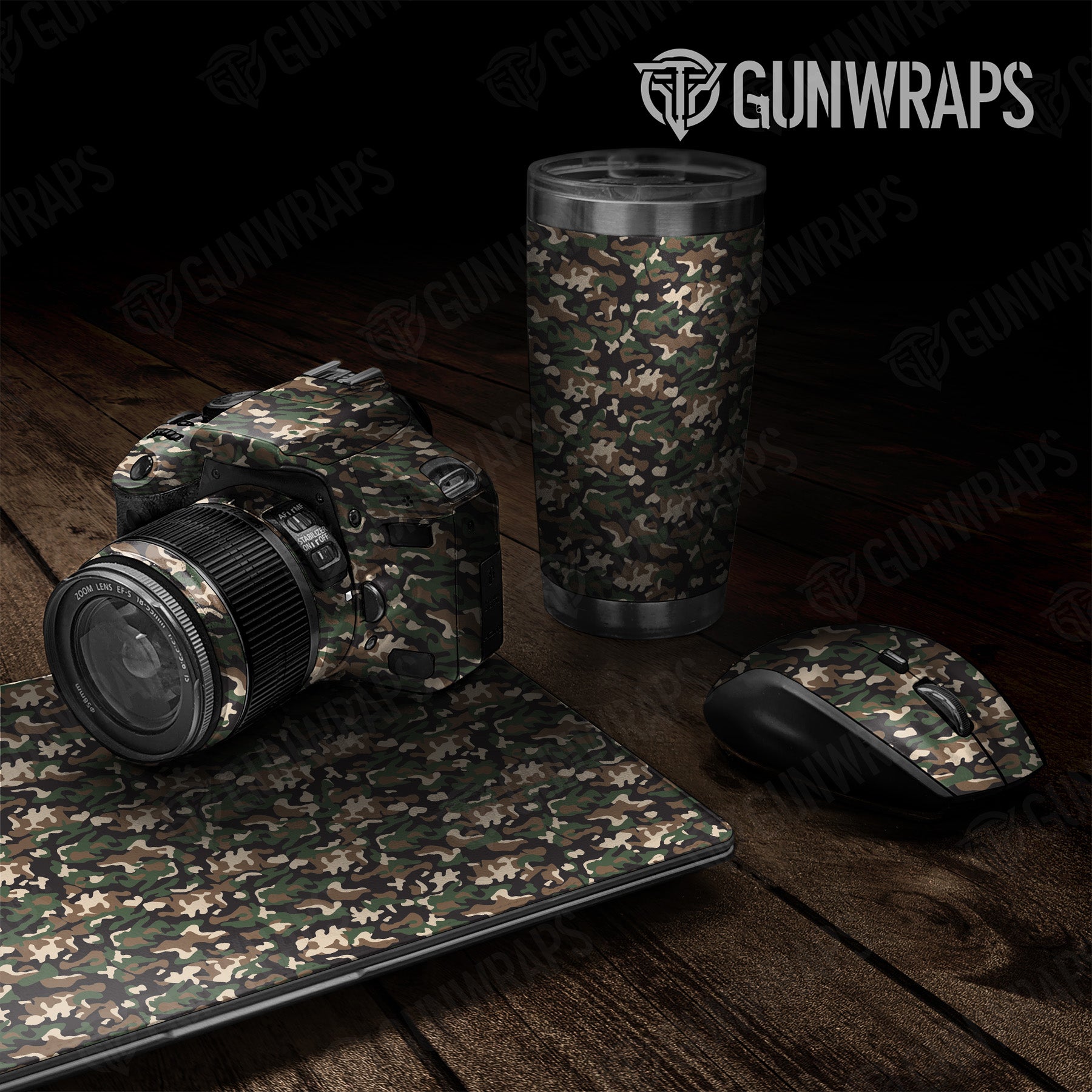 Universal Sheet Classic Woodland Camo Gear Skin Vinyl Wrap