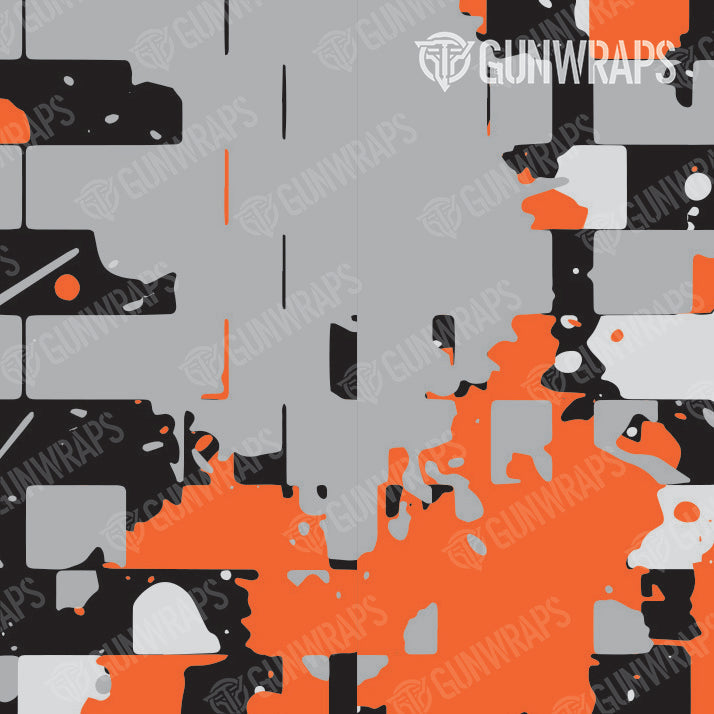 Universal Sheet Broken Plaid Orange Camo Gear Skin Vinyl Wrap