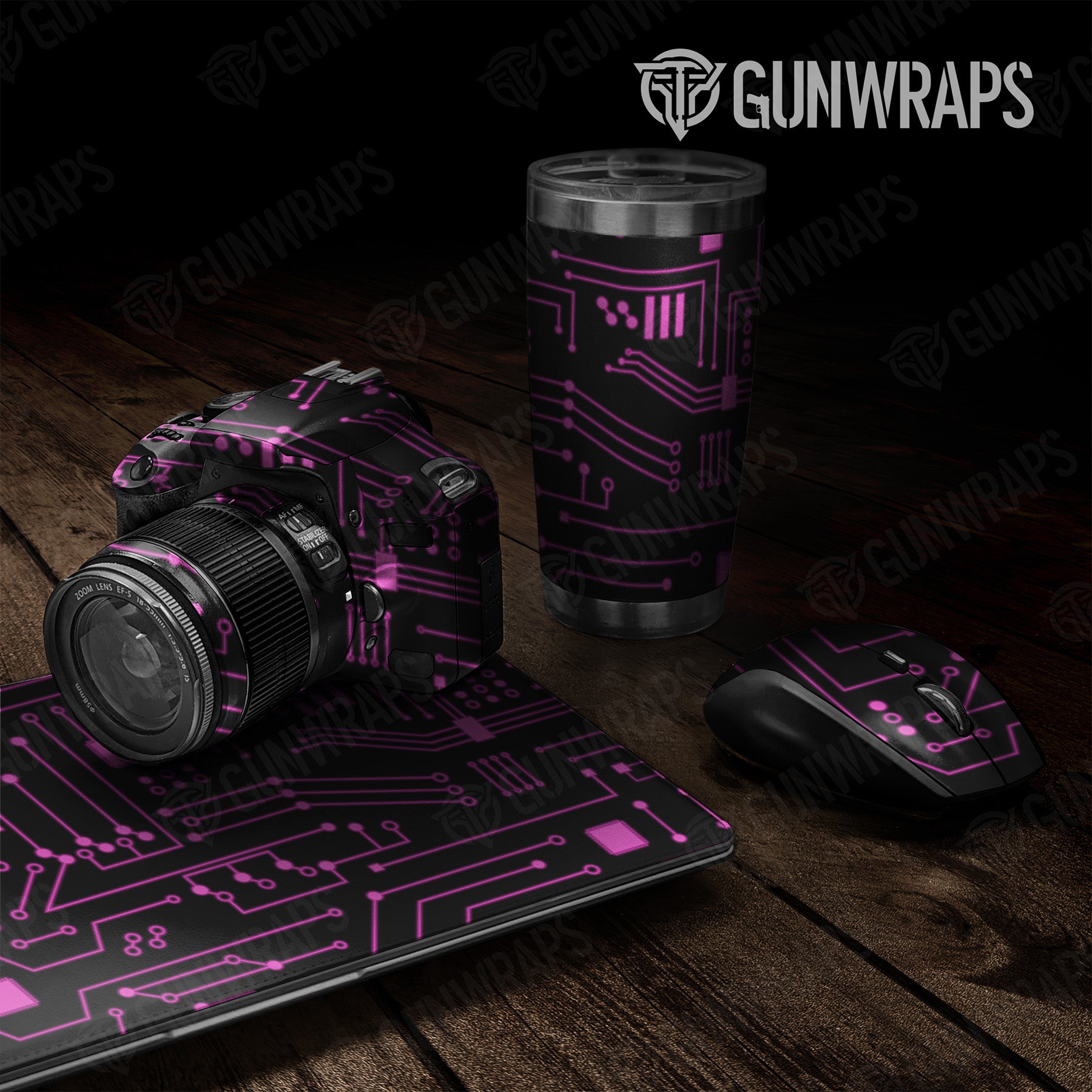 Universal Sheet Circuit Board Magenta Gear Skin Vinyl Wrap