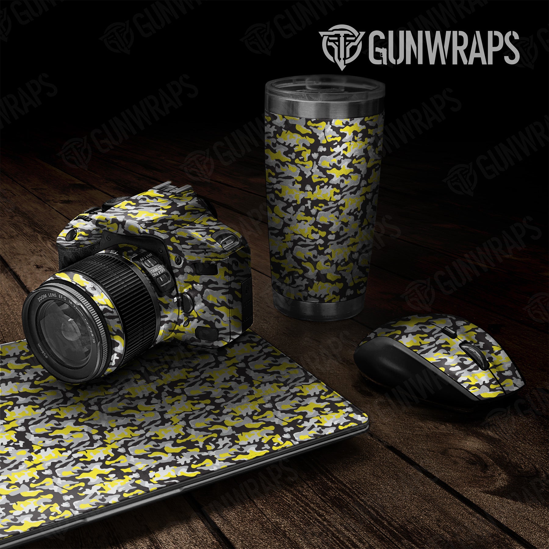 Universal Sheet Classic Yellow Tiger Camo Gear Skin Vinyl Wrap Online now