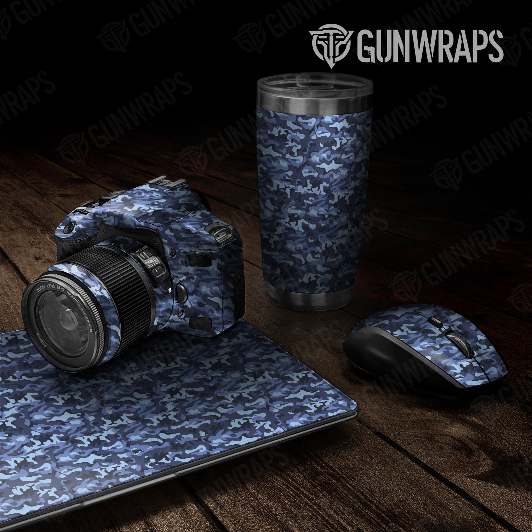 Universal Sheet Classic Blue Urban Night Camo Gear Skin Vinyl Wrap