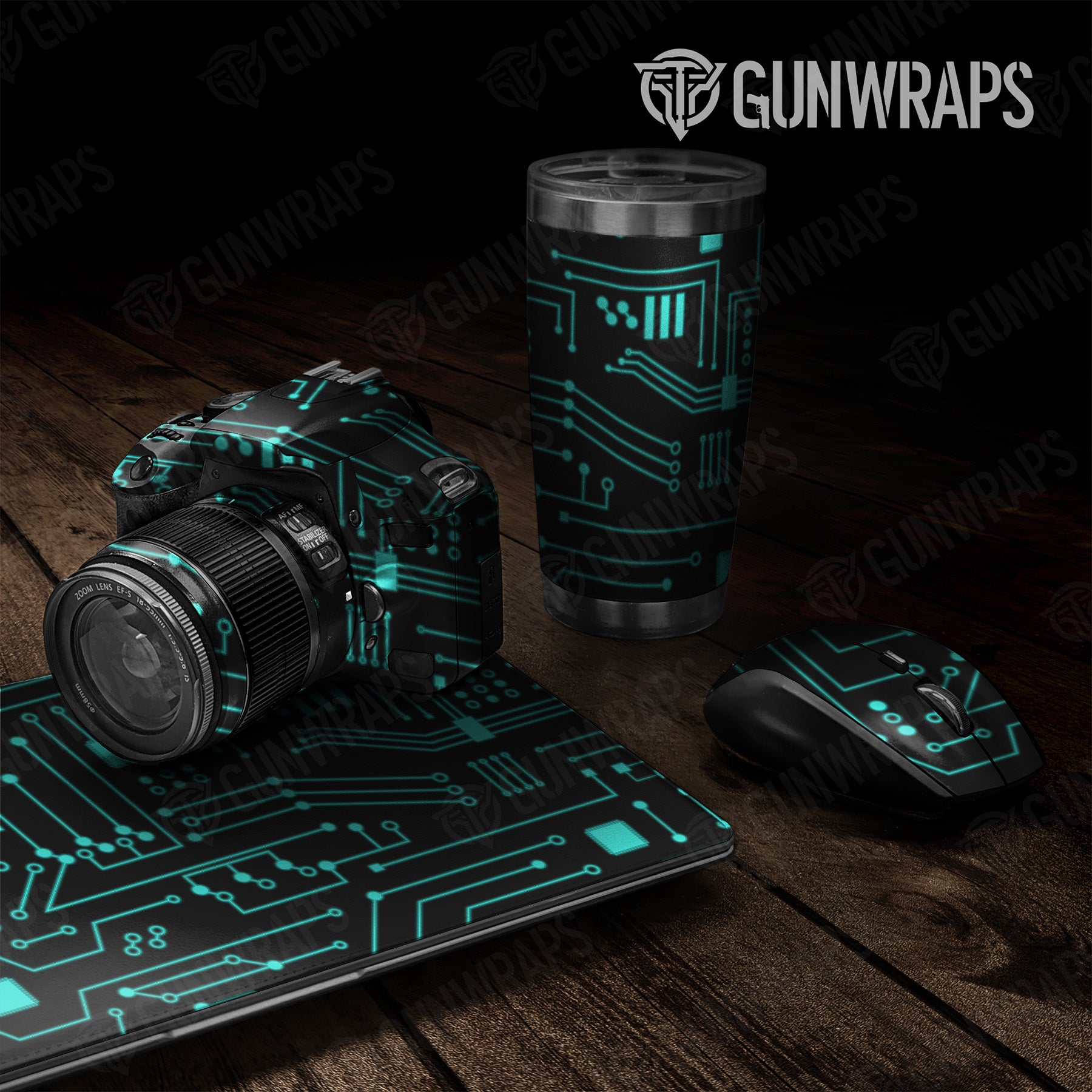 Universal Sheet Circuit Board Tiffany Blue Gear Skin Vinyl Wrap