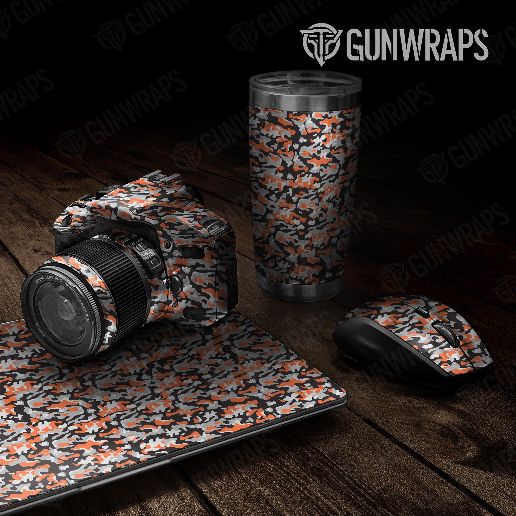 Universal Sheet Classic Orange Tiger Camo Gear Skin Vinyl Wrap Hot on Sale