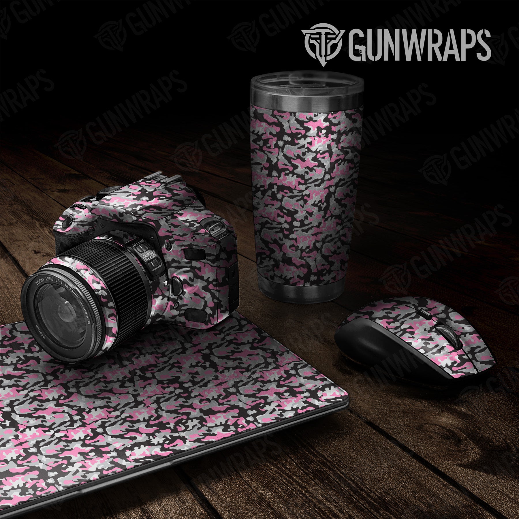 Universal Sheet Classic Pink Tiger Camo Gear Skin Vinyl Wrap