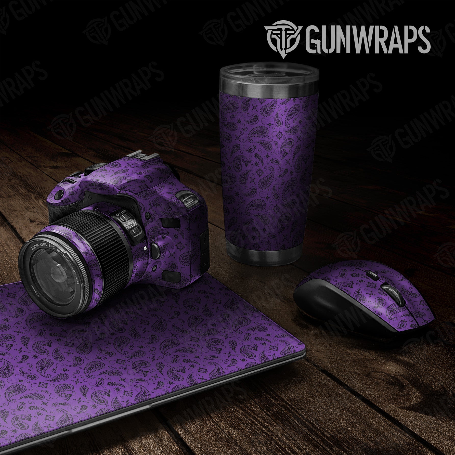 Universal Sheet Bandana Purple & Black Gear Skin Vinyl Wrap