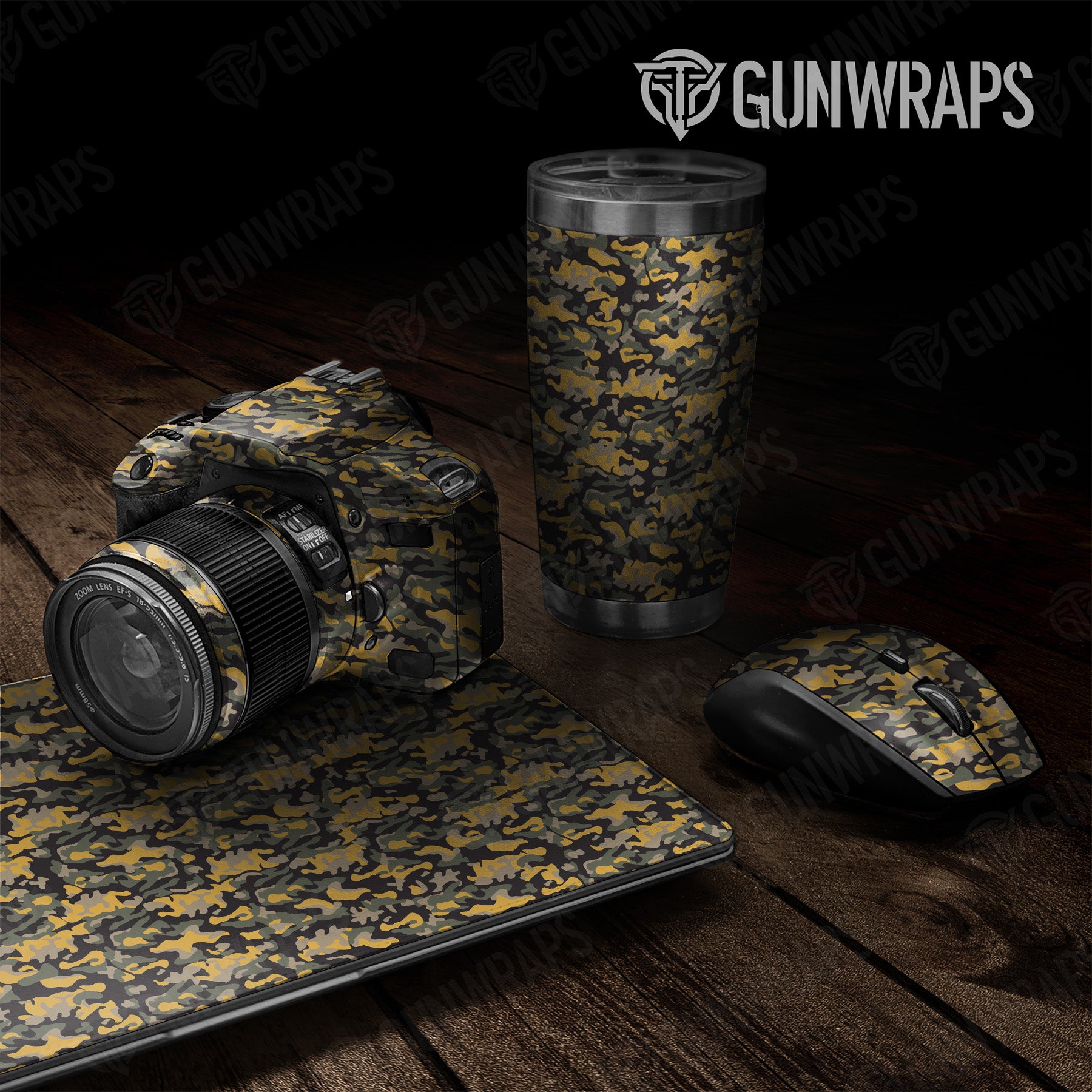Universal Sheet Classic Militant Yellow Camo Gear Skin Vinyl Wrap