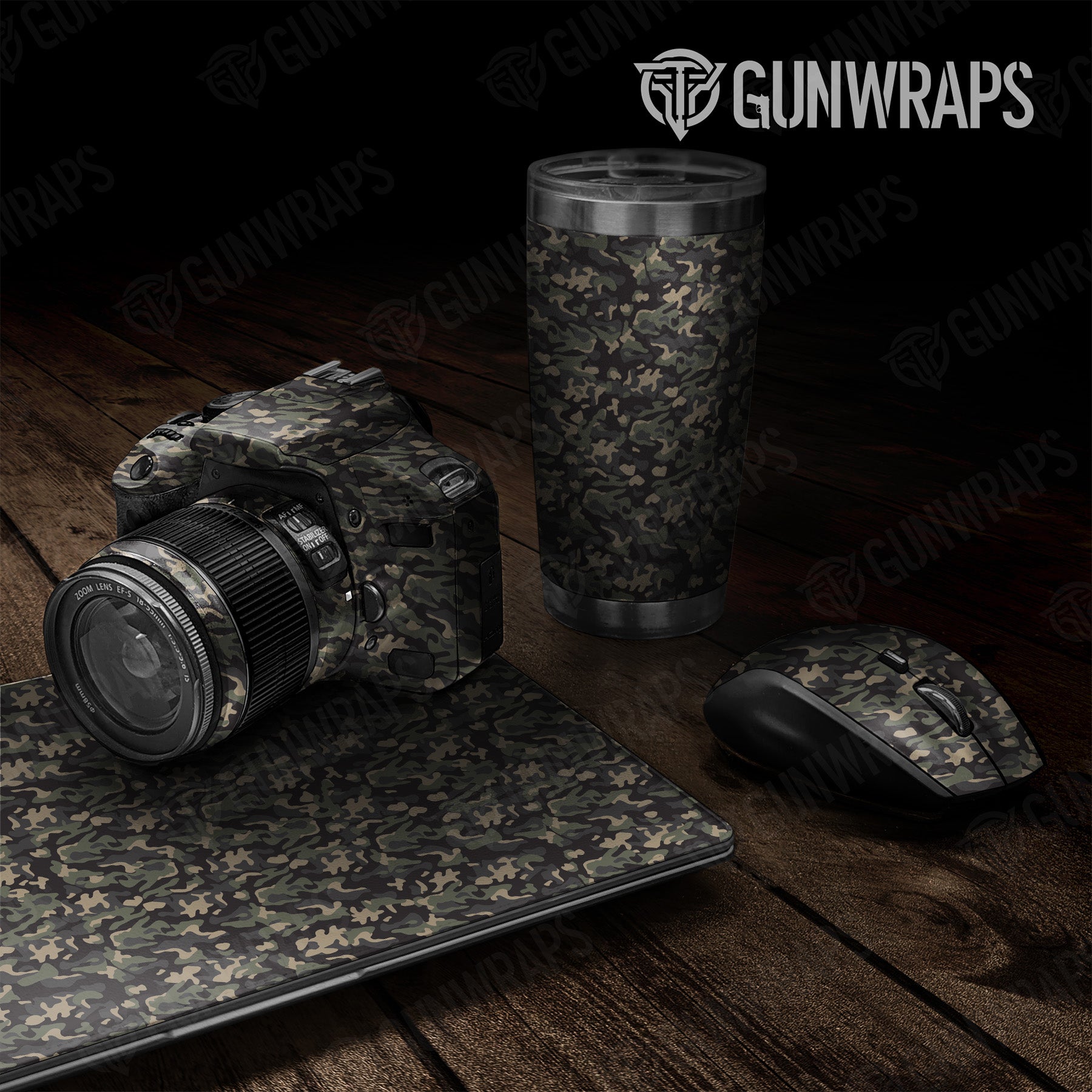 Universal Sheet Classic Militant Charcoal Camo Gear Skin Vinyl Wrap